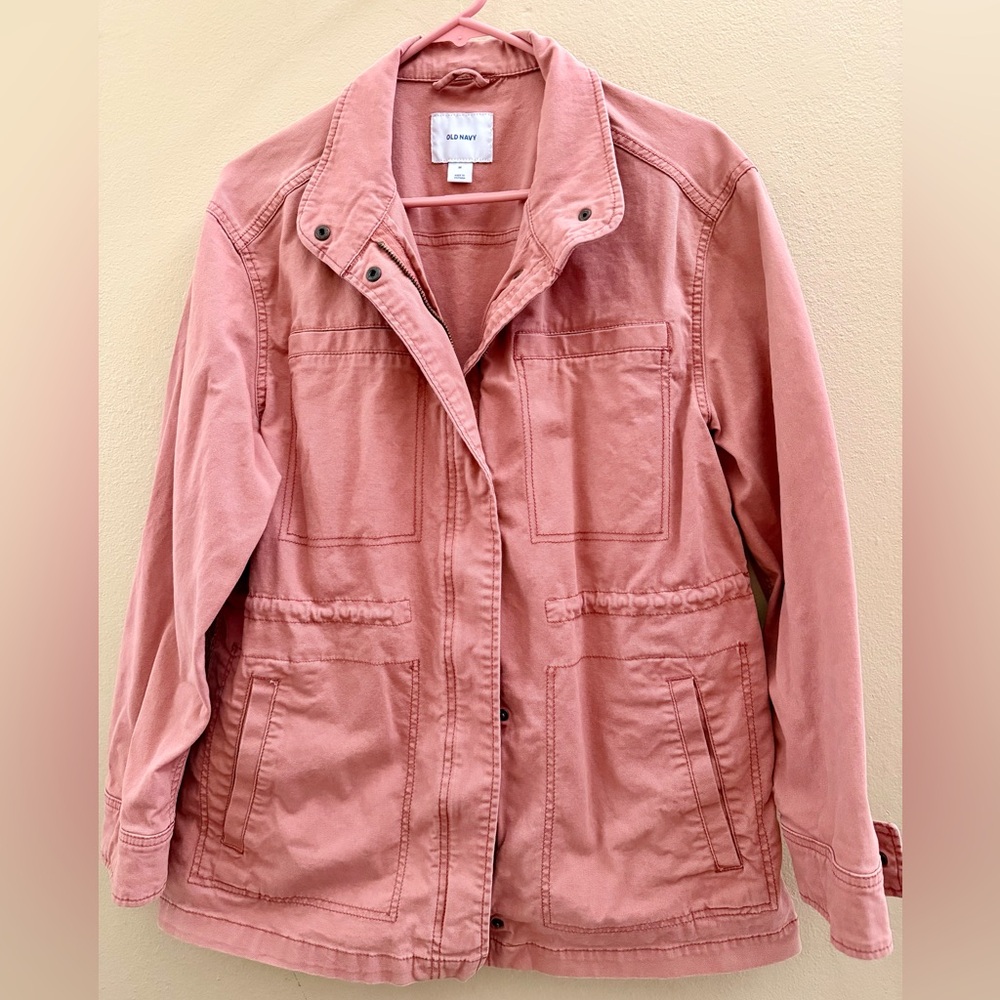 Pre-loved Old Navy Women's Utility Jacket in Dusty Pink Size M
